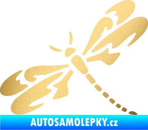 Samolepka Vážka 001 levá zlatá metalíza