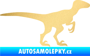 Samolepka Velociraptor 001 pravá zlatá metalíza