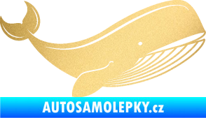 Samolepka Velryba 001 pravá zlatá metalíza