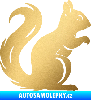 Samolepka Veverka 004 pravá zlatá metalíza