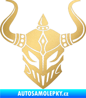 Samolepka Vikingská helma zlatá metalíza