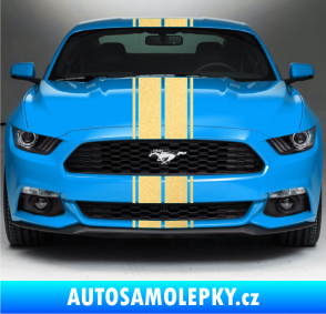 Samolepka Viper pruhy dvojité  1,5 cm + 11 cm + 11 cm + 1,5 cm zlatá metalíza