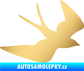 Samolepka Vlaštovka 001 pravá zlatá metalíza