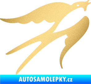 Samolepka Vlaštovka 003 pravá zlatá metalíza