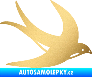 Samolepka Vlaštovka 004 pravá zlatá metalíza