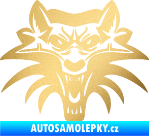 Samolepka Vlk 022 zlatá metalíza