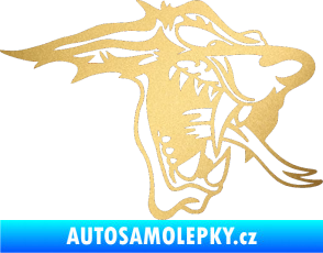Samolepka Vlk pravá zlatá metalíza