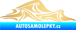 Samolepka Vlny 002 pravá moře zlatá metalíza
