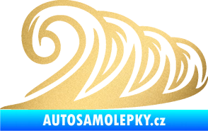 Samolepka Vlny 006 pravá moře zlatá metalíza