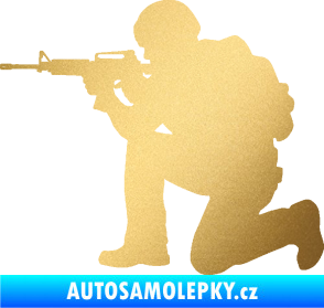 Samolepka Voják 007 levá zlatá metalíza