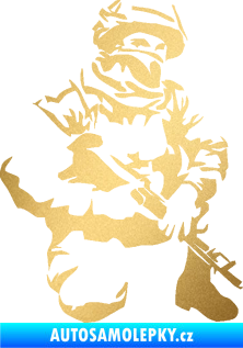 Samolepka Voják 008 pravá zlatá metalíza