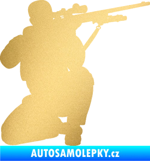 Samolepka Voják 010 pravá sniper zlatá metalíza