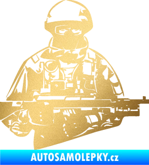 Samolepka Voják 013 pravá zlatá metalíza