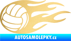Samolepka Volejbalový míč 002 levá zlatá metalíza