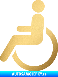 Samolepka Vozíčkář 002 invalida - levá zlatá metalíza