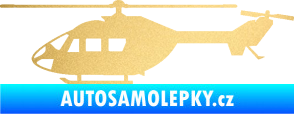 Samolepka Vrtulník 001 levá helikoptéra zlatá metalíza