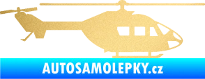 Samolepka Vrtulník 001 pravá helikoptéra zlatá metalíza