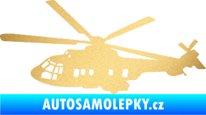 Samolepka Vrtulník 003 levá helikoptéra zlatá metalíza