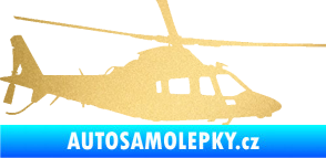 Samolepka Vrtulník 004 pravá helikoptéra zlatá metalíza
