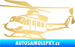 Samolepka Vrtulník 010 levá helikoptéra zlatá metalíza