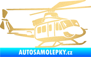 Samolepka Vrtulník 010 pravá helikoptéra zlatá metalíza
