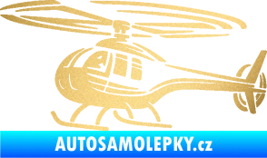 Samolepka Vrtulník 012 levá helikoptéra zlatá metalíza