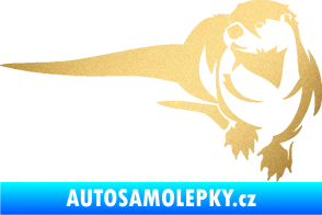 Samolepka Vydra 001 levá zlatá metalíza