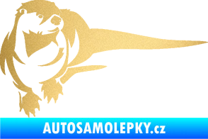 Samolepka Vydra 001 pravá zlatá metalíza