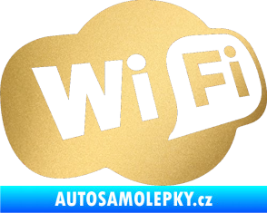Samolepka Wifi 002 zlatá metalíza