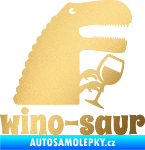 Samolepka Wino - saur 001 pravá vínečko zlatá metalíza