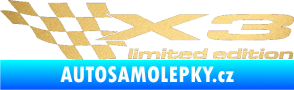 Samolepka X3 limited edition levá zlatá metalíza