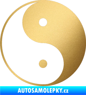 Samolepka Yin yang - logo JIN a JANG zlatá metalíza