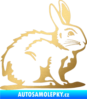 Samolepka Zajíček 001 pravá zlatá metalíza