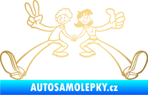 Samolepka Zamilovaný pár  zlatá metalíza