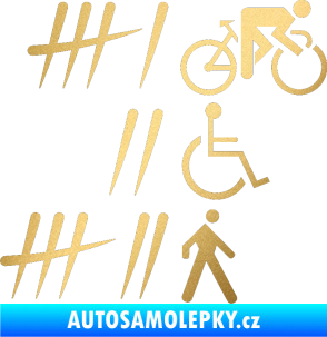 Samolepka Zářezy 001 pravá zlatá metalíza