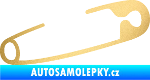 Samolepka Zavírací špendlík 001 pravá  zlatá metalíza