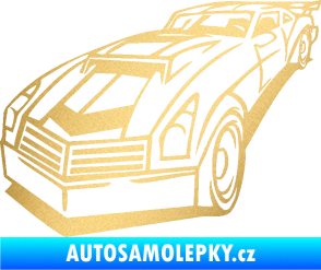 Samolepka Závodní auto 003 levá zlatá metalíza
