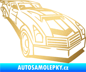 Samolepka Závodní auto 003 pravá zlatá metalíza
