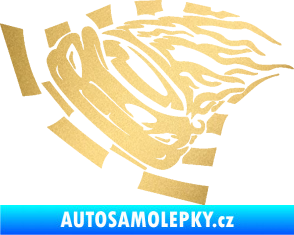 Samolepka Závodní auto 004 levá zlatá metalíza