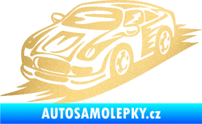 Samolepka Závodní auto 006 levá zlatá metalíza