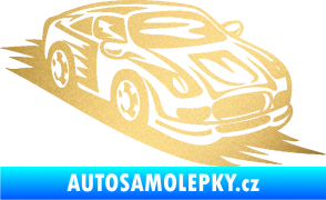 Samolepka Závodní auto 006 pravá zlatá metalíza