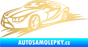 Samolepka Závodní auto 007 levá zlatá metalíza