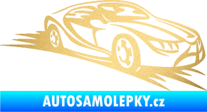 Samolepka Závodní auto 007 pravá zlatá metalíza