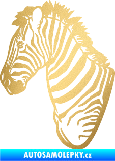 Samolepka Zebra 001 levá hlava zlatá metalíza