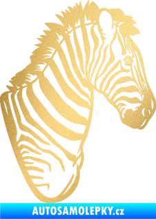 Samolepka Zebra 001 pravá hlava zlatá metalíza