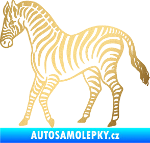 Samolepka Zebra 002 levá zlatá metalíza