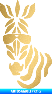 Samolepka Zebra 003 levá cool s brýlemi zlatá metalíza