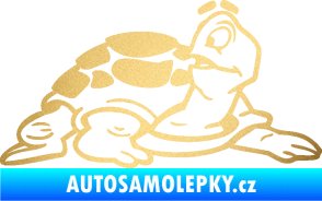 Samolepka Želva 003 pravá zlatá metalíza