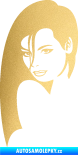 Samolepka Žena tvář 002 levá zlatá metalíza