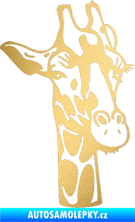 Samolepka Žirafa 001 pravá zlatá metalíza